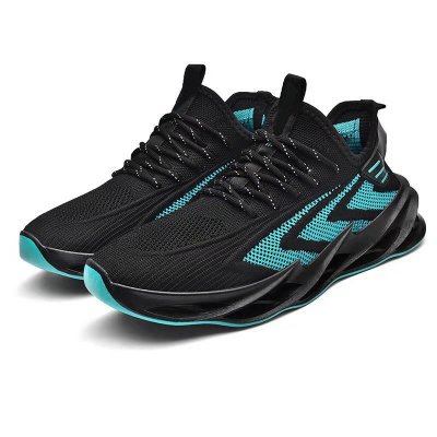 Men's Breathable Mesh Sneakers Platform Blade Shoes Round Head Lace Up Outdoor Leisure Running