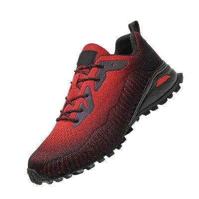 Red Black Road Jogging Shoes For Men Mesh Breathable Slip On Male Trail Running Sneakers Outdoor Travel Tennis Shoes Size 40 50